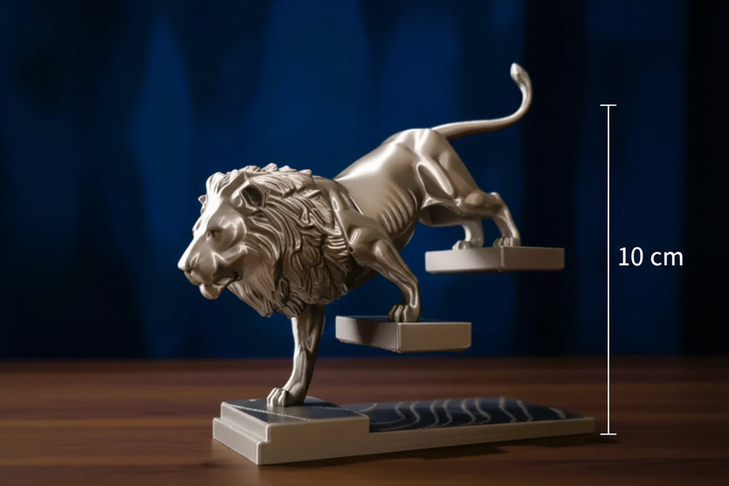 Charging Lion  Premium Silver Figurine