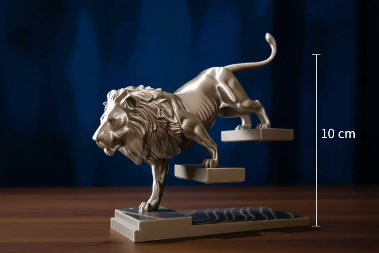Charging Lion  Premium Silver Figurine
