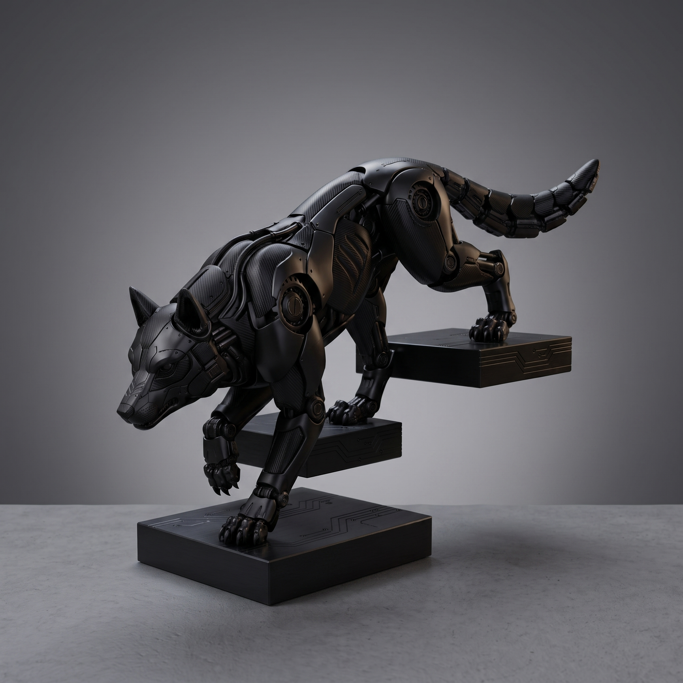 Mech Wolf Prowling Premium Matte Figurine