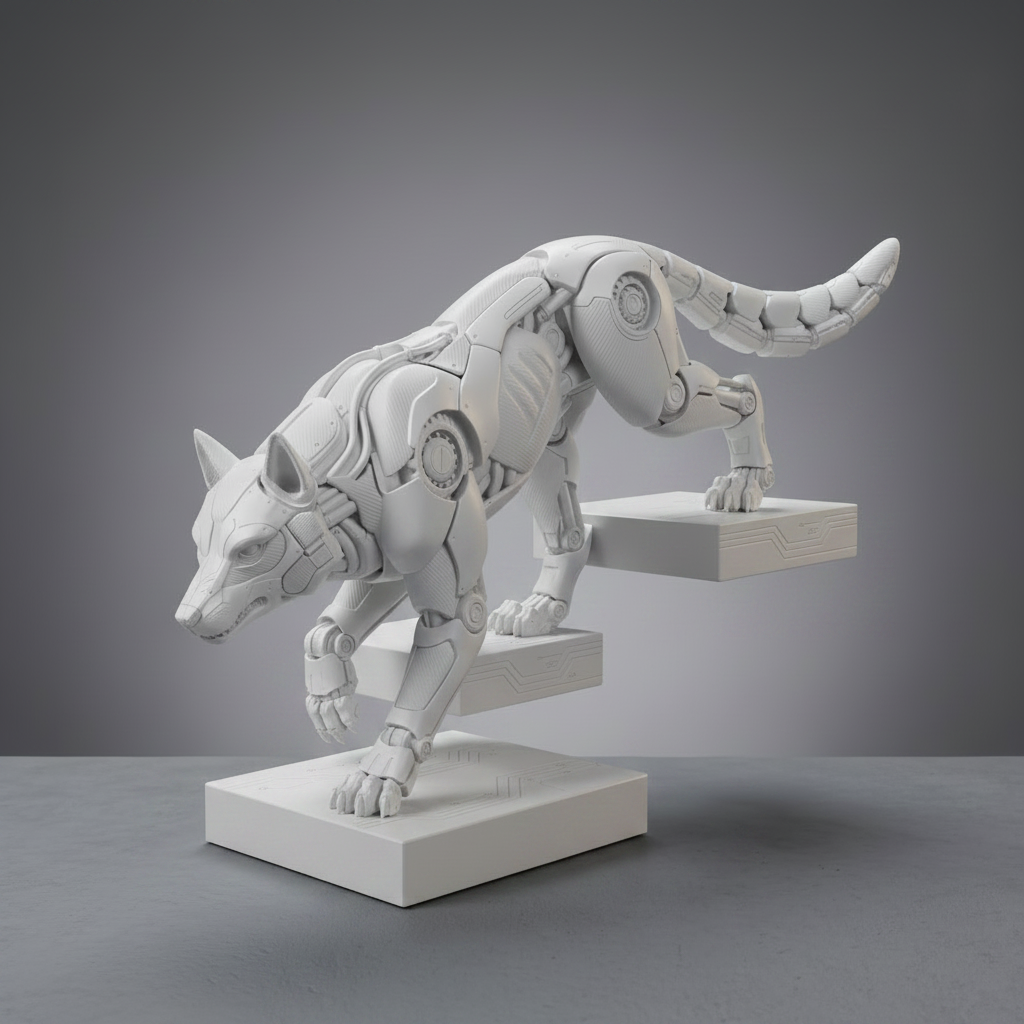 Mech Wolf Prowling Premium Matte Figurine