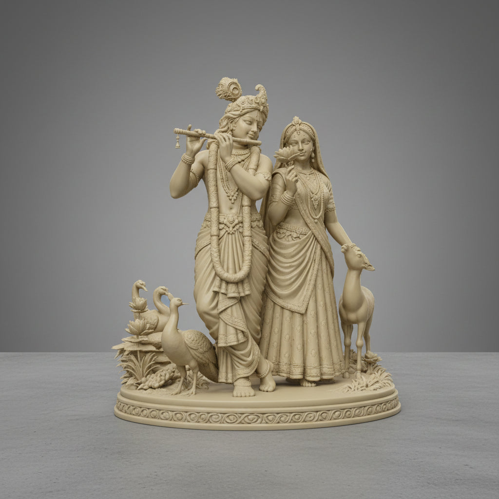 Radha Krishna Glow in Dark Sculpture – Divine Couple
