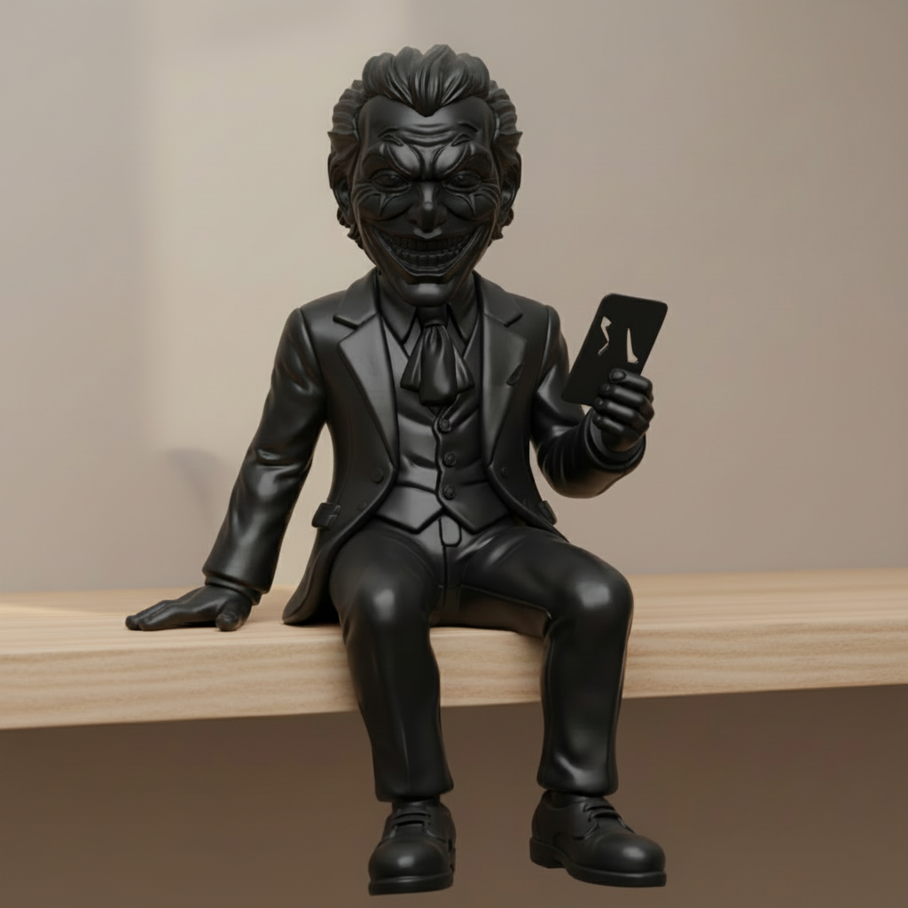 Matte-black shelf sitter with clearer facial details