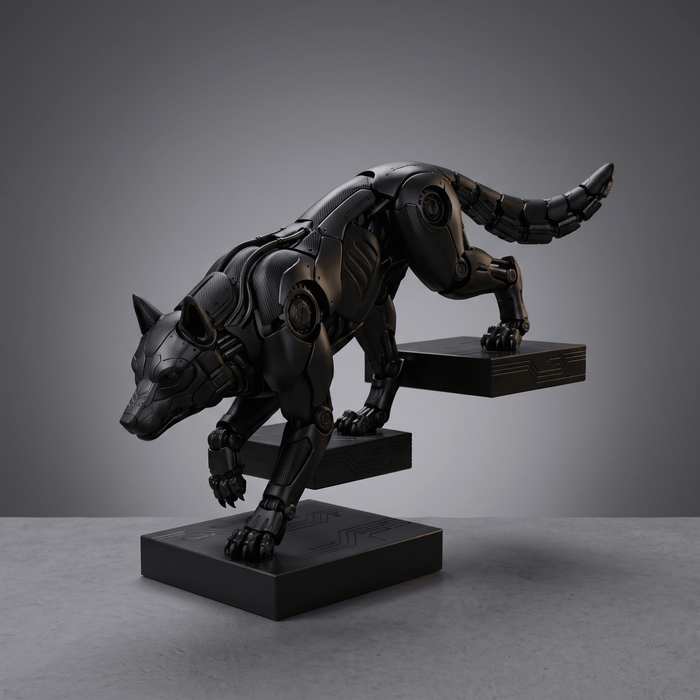 Mech Wolf Prowling Premium Matte Figurine - Mini craftor