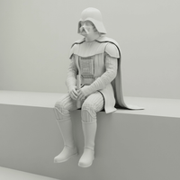 Sitting Darth Vader - Shelf & Desk Edge Sitter - Mini craftor