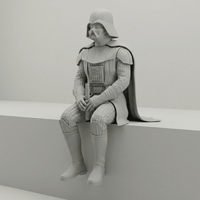 Sitting Darth Vader - Shelf & Desk Edge Sitter - Mini craftor