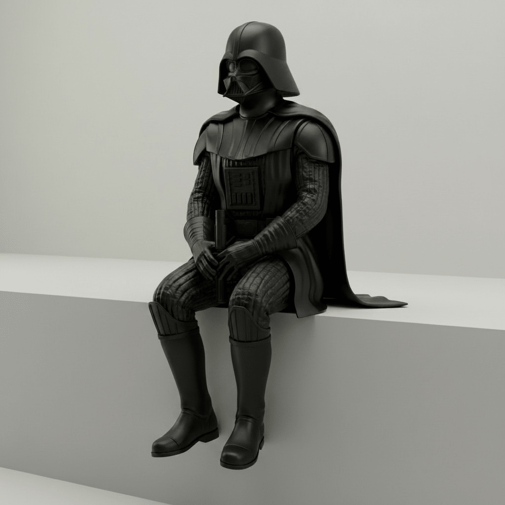 Sitting Darth Vader - Shelf & Desk Edge Sitter - Mini craftor