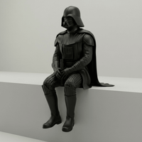 Sitting Darth Vader - Shelf & Desk Edge Sitter - Mini craftor
