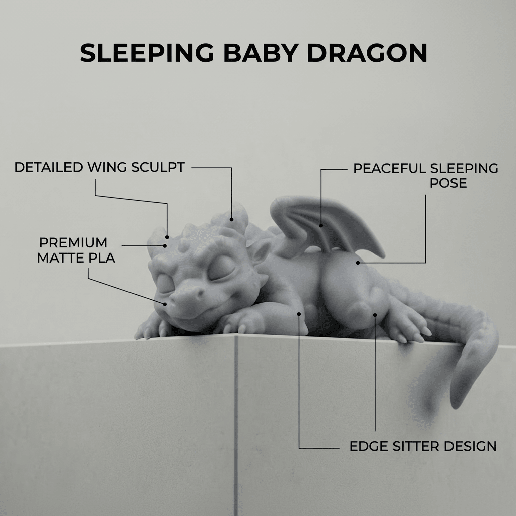 Sleeping Baby Dragon - Edge Sitter - Mini craftor